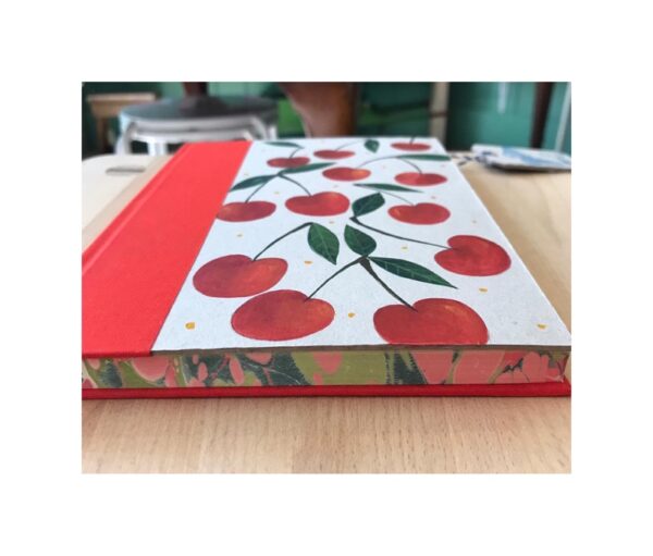 Unruled Journal  Hand painted Just Cherries No62 - Image 3