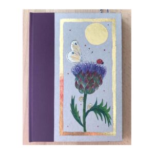 Unruled Journal Hand painted Artichoke with ladybird No65