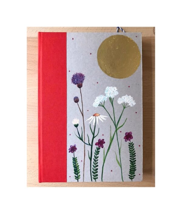 Ruled Journal Hand Painted Cover Wild flowers No66