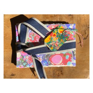 Marbled watercolour note book Blue ribbon