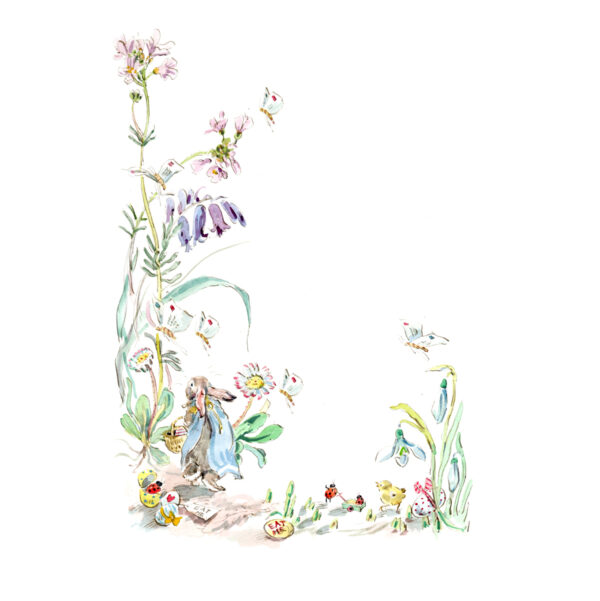 PRE-ORDER New Print “Wonderland-Bunny and Letterflies”