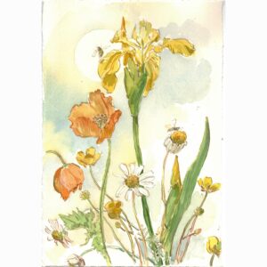 Original Watercolour “Yellow Garden Flowers”