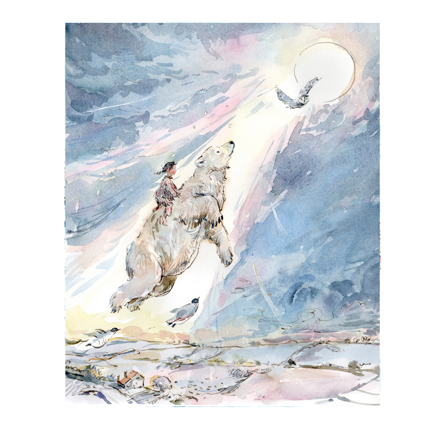 PRE-ORDER NEW PRINT “Always by your side” Flying Bear