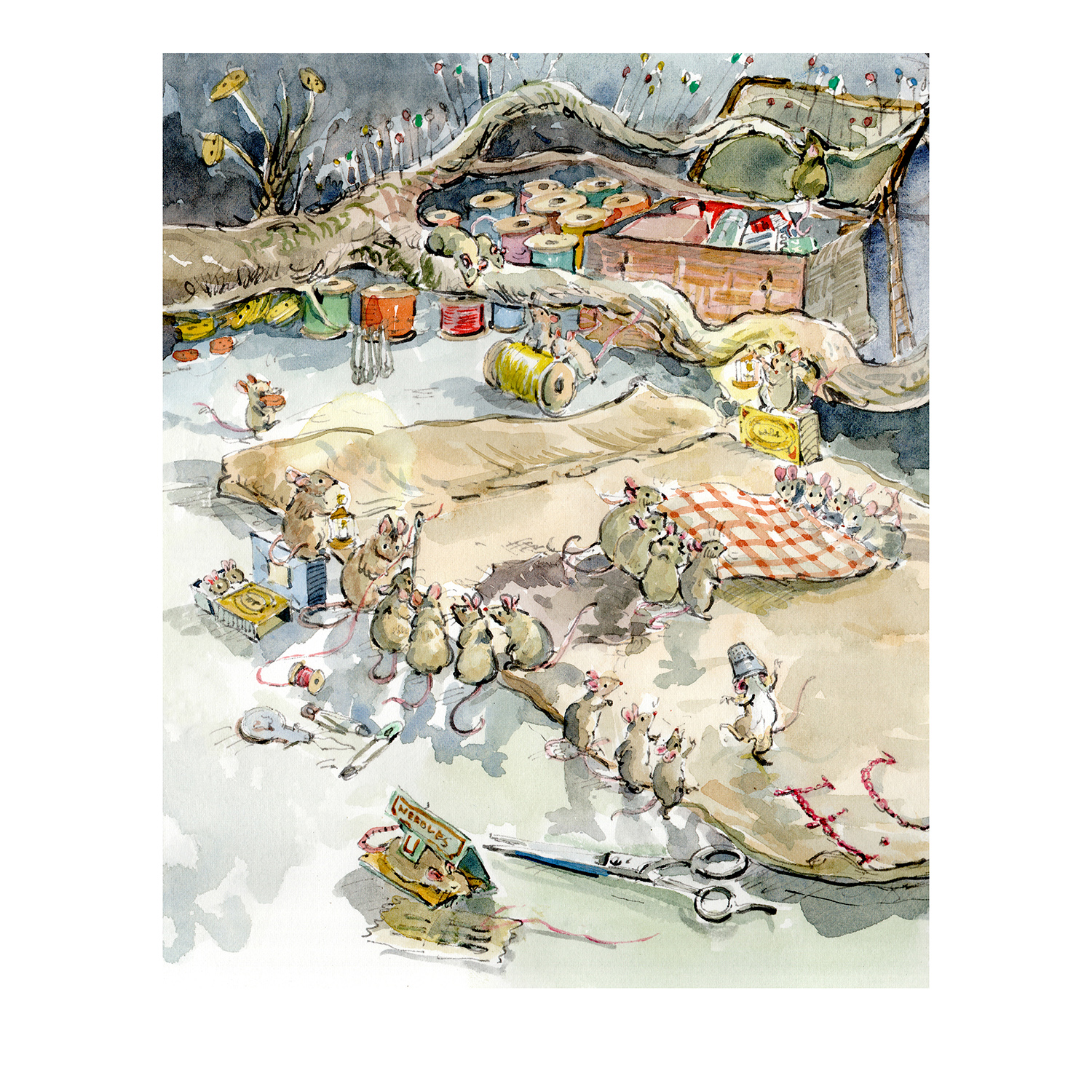 PRE-ORDER NEW PRINT “Always by your side” Mice Sewing”