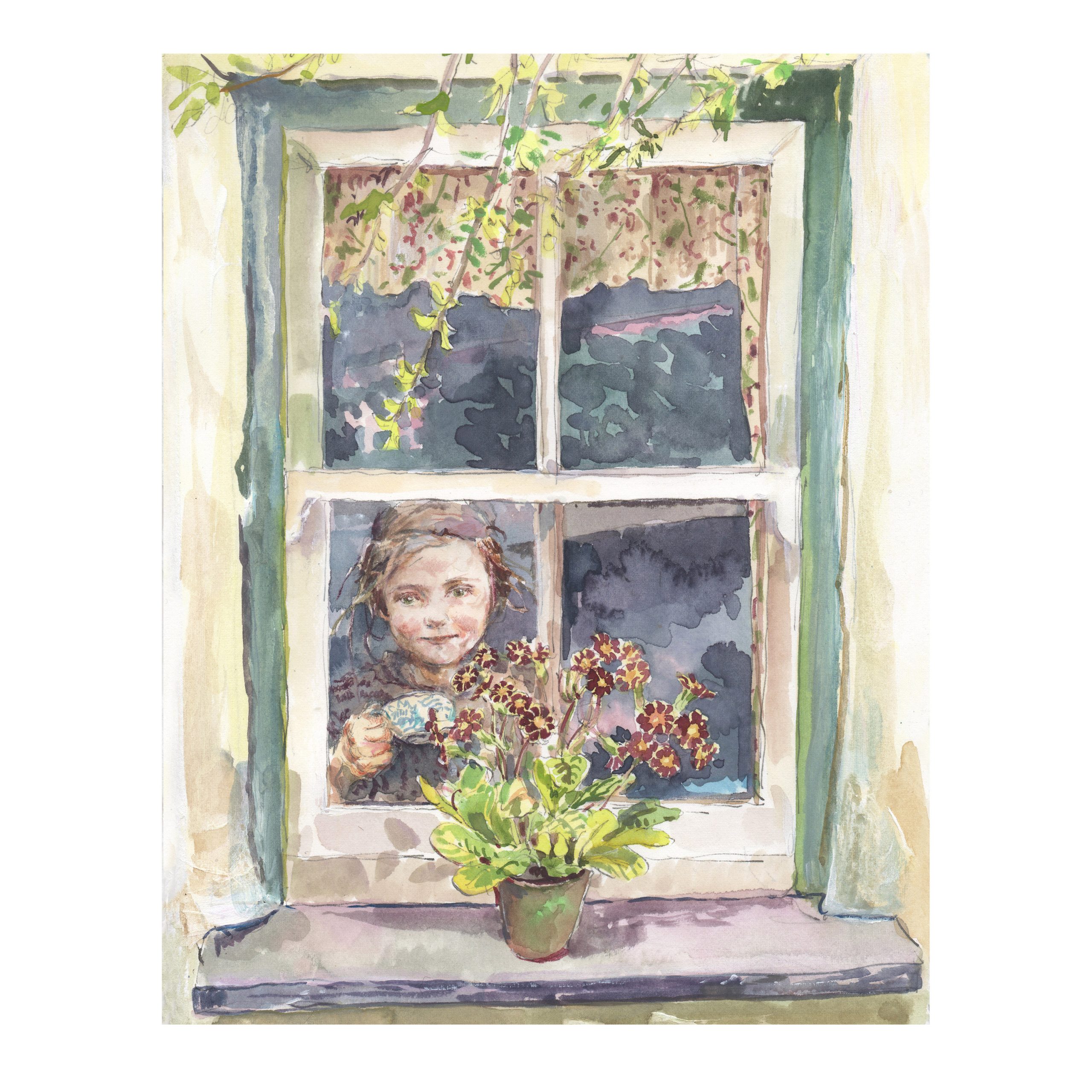 NEW PRE-ORDER PRINT “Window scene with Primulas”