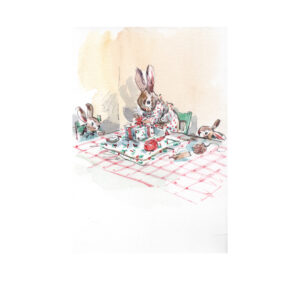 Original Christmas Watercolour “Wrapping Gifts”