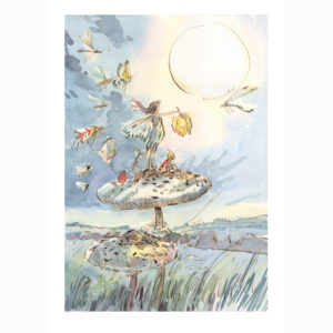 PRE-ORDER PRINT “Fairy on Toadstool in moonlight”