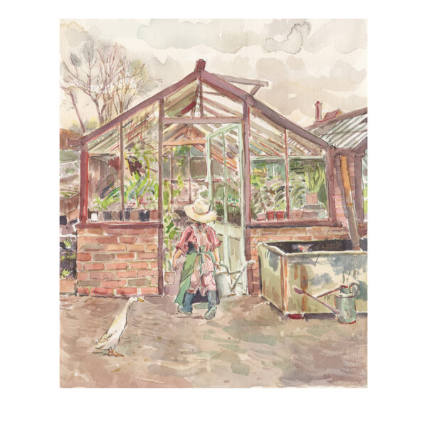 PRE-ORDER Print “Greenhouse, Child and Duck”