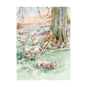 PRE-ORDER NEW Print “Little Shepherdess sitting under Tree”