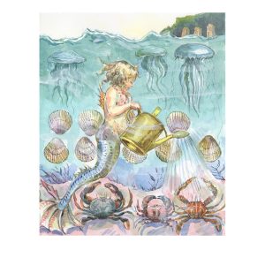 NEW PRE-ORDER PRINT “Mary Mary Mermaid with Watering Can”