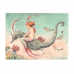 PRE-ORDER NEW PRINT “Mermaid on Seahorse”