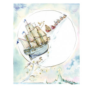 PRE-ORDER PRINT “The Moonlight Guard: Father Christmas Sledge in Moonlight”