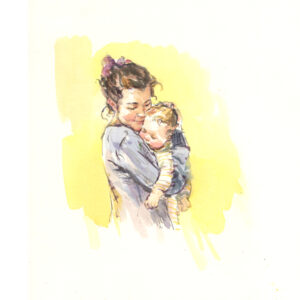 NEW PRE-ORDER PRINT “Mother and Baby” (yellow background)
