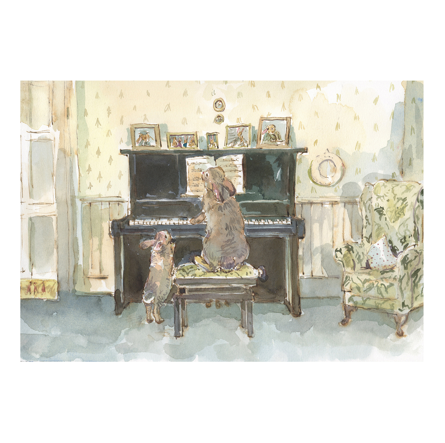 PRE-ORDER PRINT “Bunnies playing piano”