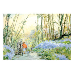 NEW PRE-ORDER PRINT “Girl and Wolf in bluebell wood”