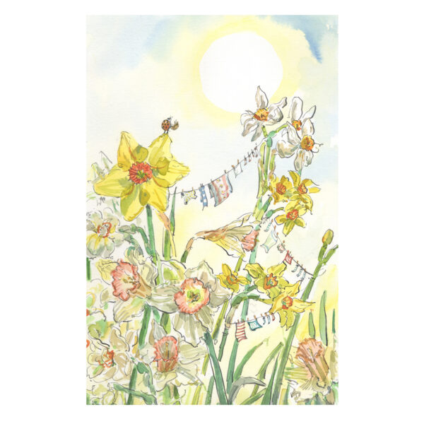 PRE-ORDER Print “Washing line with Ladybird and Daffodils”