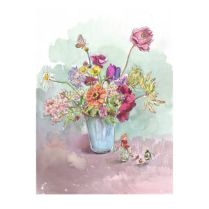 PRE-ORDER Print “Summer Posy with Fairy on Thimble”