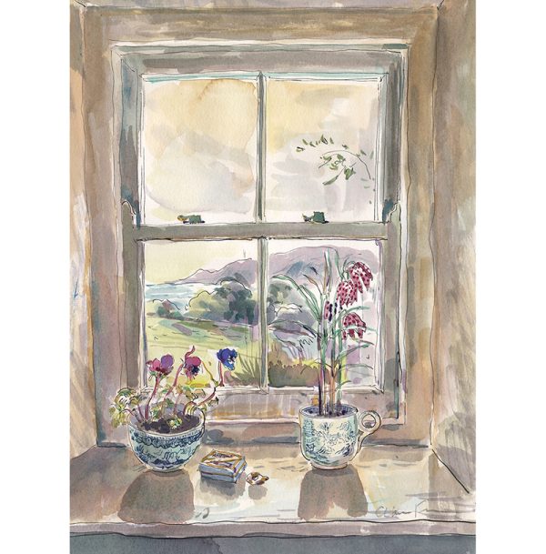 PRE-ORDER PRINT “Welsh Cottage window with Fritillarias”