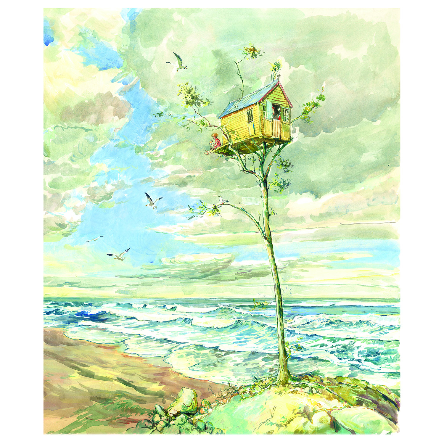 PRE-ORDER PRINT “Yellow Tree House by the Sea”