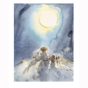 PRE-ORDER PRINT “Child, bunny and friends in moonlight”