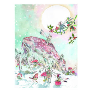 NEW PRE-ORDER PRINT “Deer in Fairy Ring with Elves”