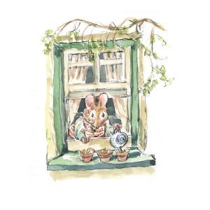 PRE-ORDER PRINT “Mouse Watering Seedlings”
